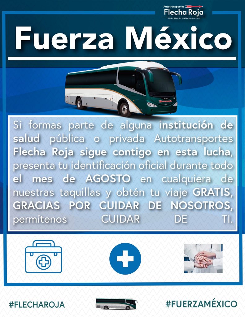Flecha Roja brindará transporte gratuito a todo el personal de salud