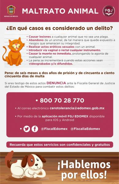 Maltrato animal en el Estado de México amerita prisión y multas
