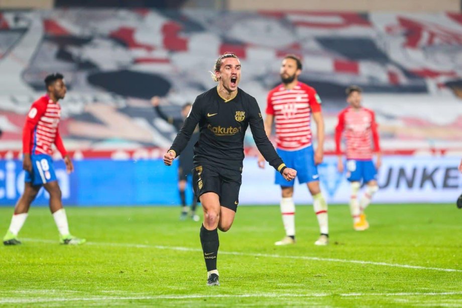 El francés Griezamann festejando un gol frente al Granada