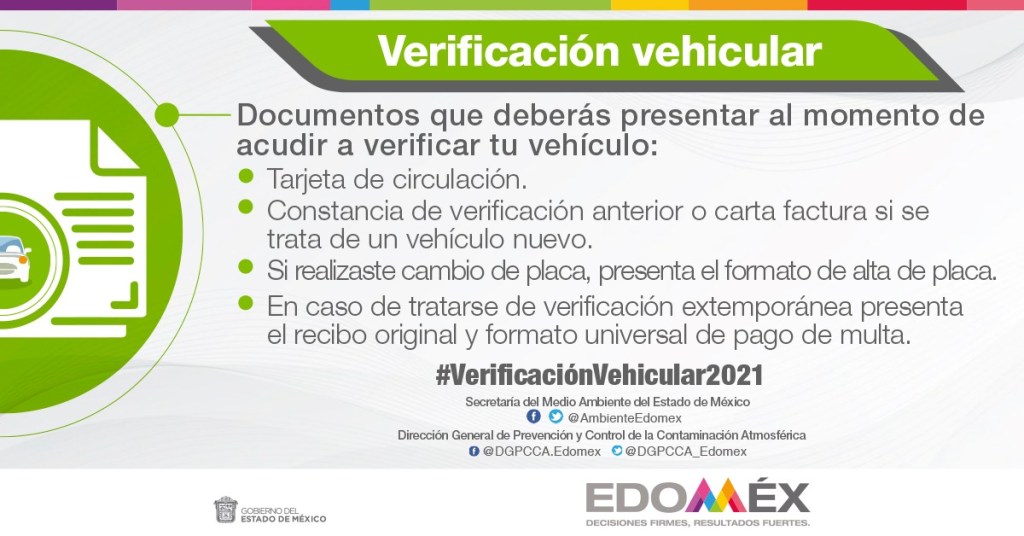 verificación estado de méxico, calendario 2021 de verificación, últimas fechas limites para el primer semestre de verificación