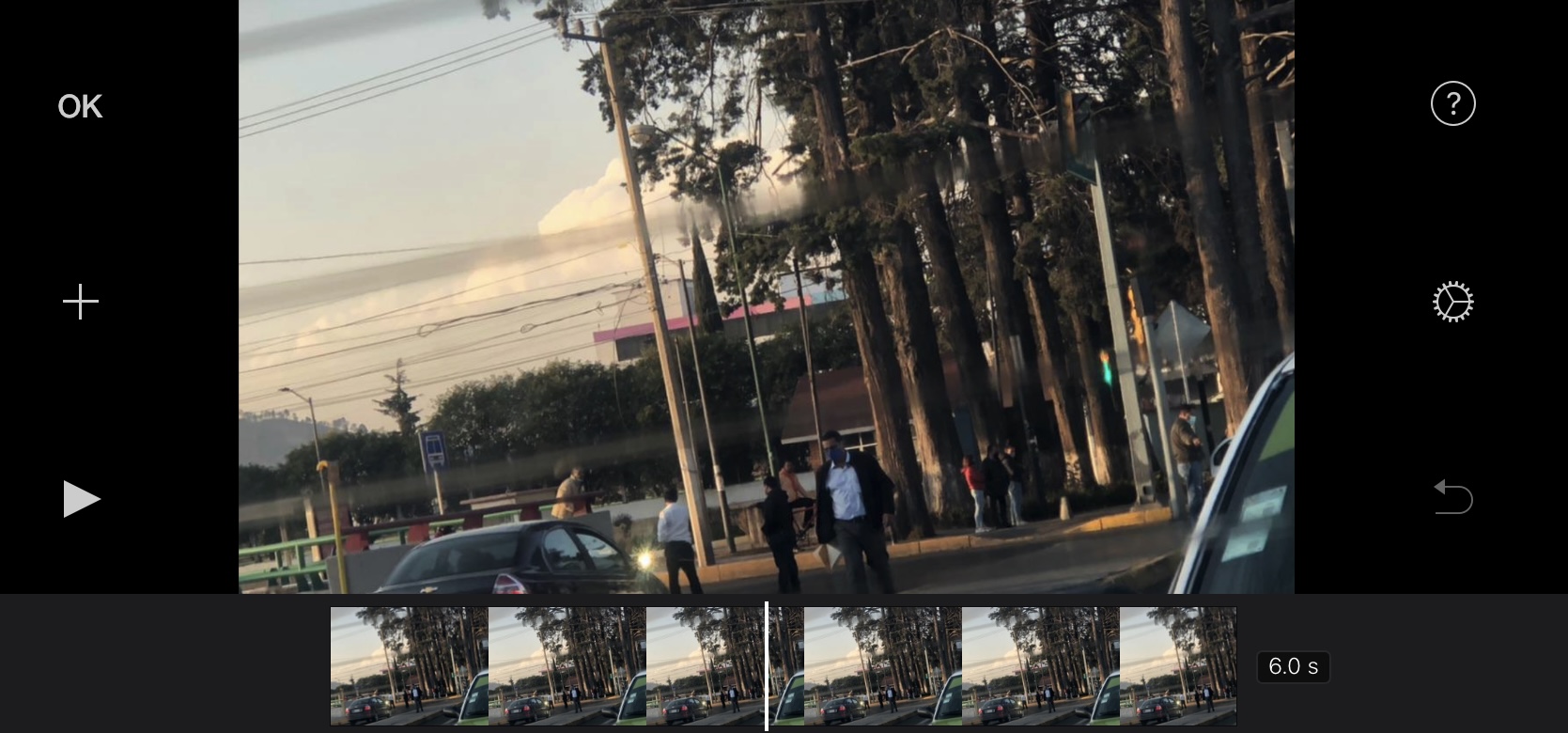 Captura de pantalla de la vista de imovie de IOS