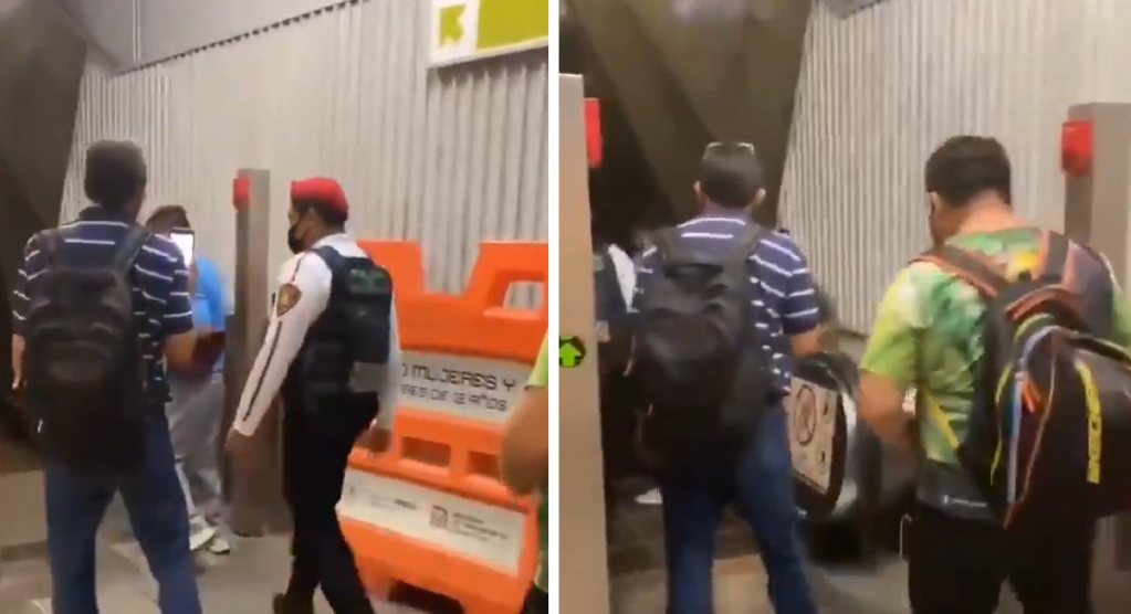 usuario es sacado de las instalaciones del metro cdmx pues este actuo de manera homofobica en uno de los vagones de la línea 3 del sistema de transporte