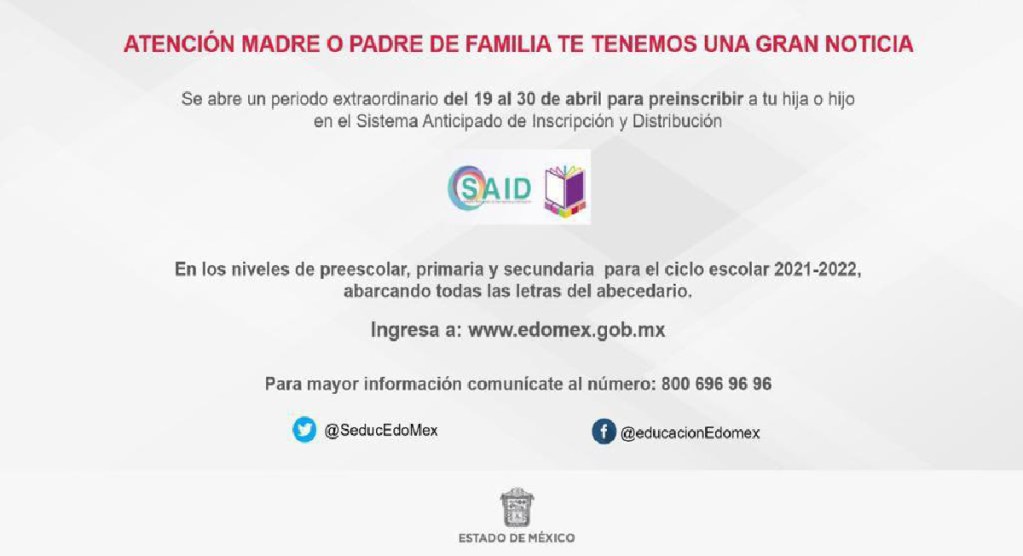 SAID 2021 y cómo realizar modificaciones en lep roceso de preinscripcion, una guia rapida para realizar la preinscripcion, además de el enlace para poder saber qué escuela participa en este proceso