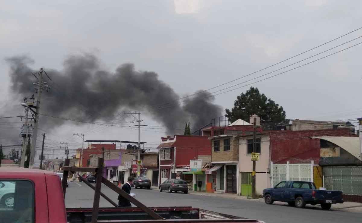 Incendio en San Lorenzo Tepaltitlán.
