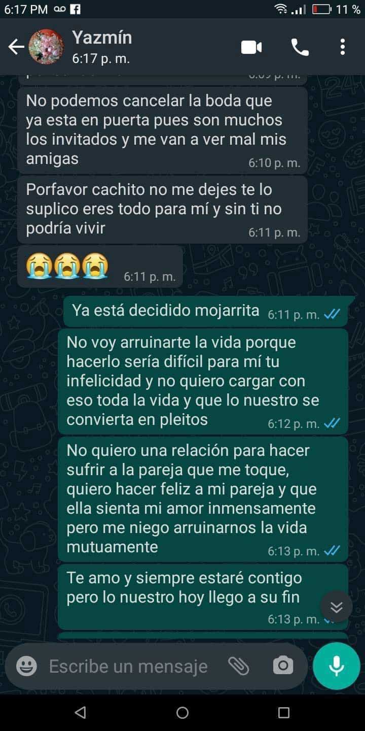 El hombre demuestra sus valores en la conversación y no perdona a su prometida y cancela su boda