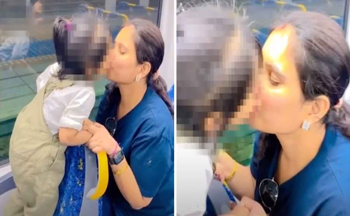 Mujer besa a su hija. Desata críticas en TikTok.
