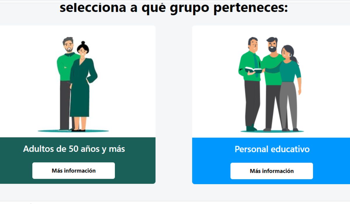 En la pagina web de la vacunación se ve como ya cambiaron el diseño para las personas de 50 años