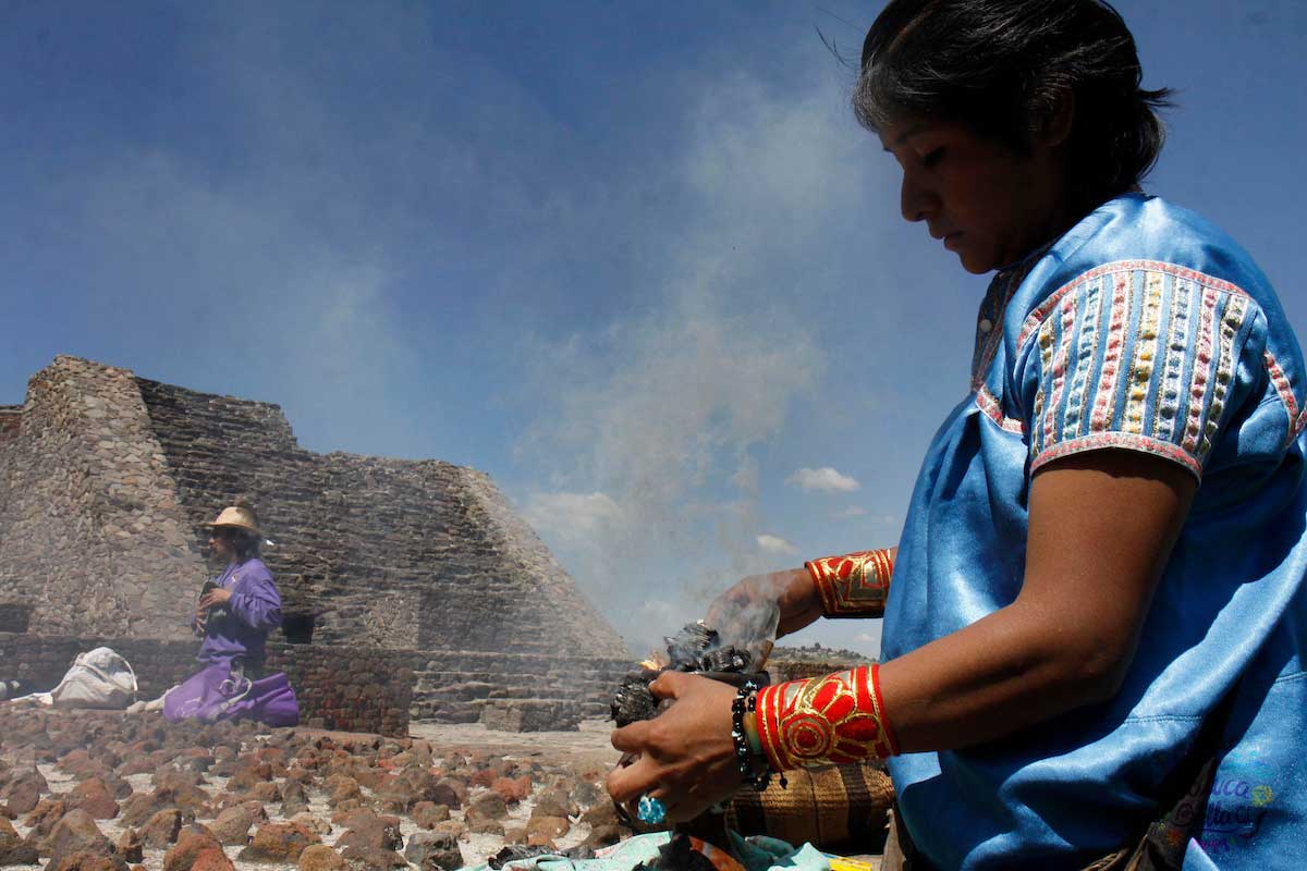 La zona arqueologica de Calixtlahuaca es una de las más visitadas detrás de Teotihuacán