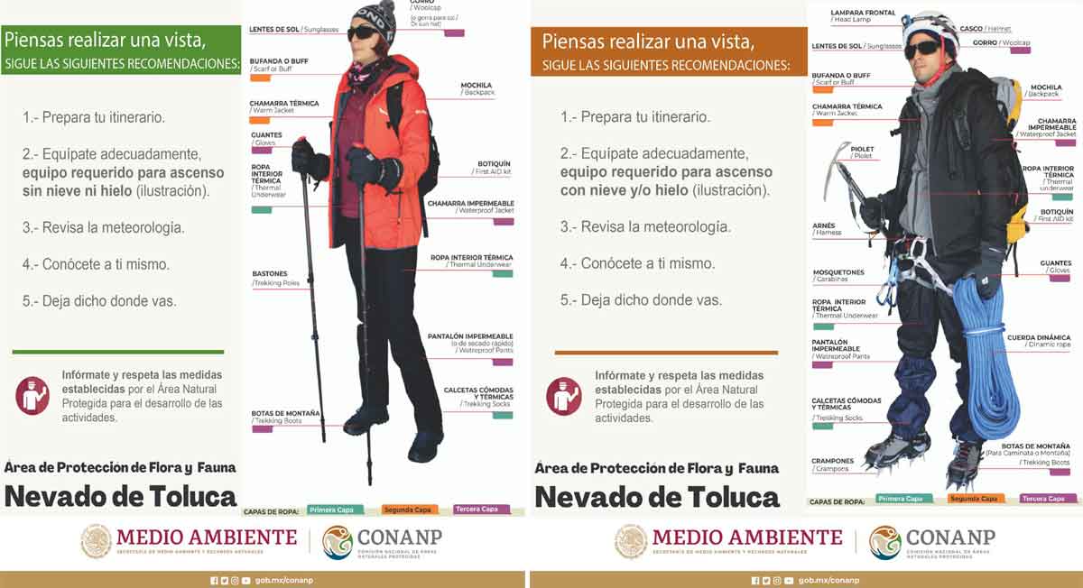 consideraciones técnicas para visitar el nevado de toluca