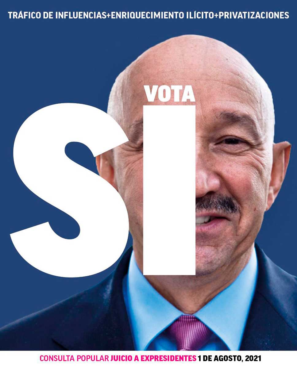 Circulan carteles en redes sociales para promover la consulta popular sobre el juicio a 5 expresidentes