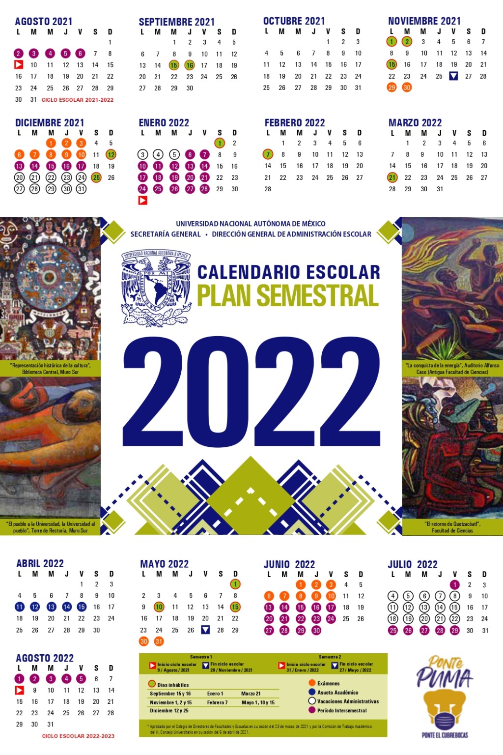 UNAM presentó de manera oficial su calendario escolar 20212022